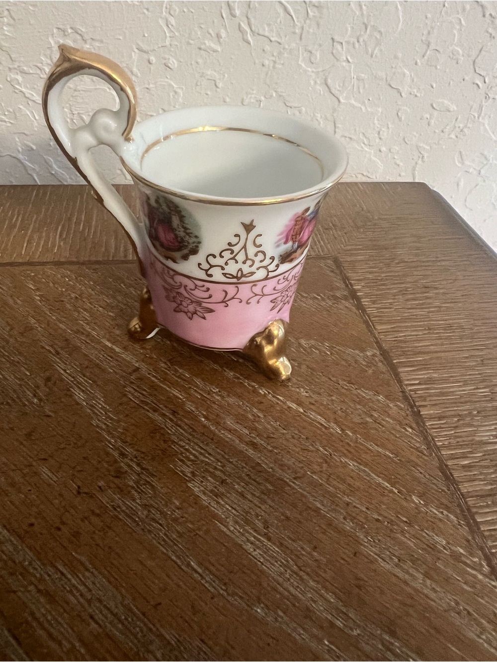 Source Unknown Pink and Gold Porcelain Footed Teacup